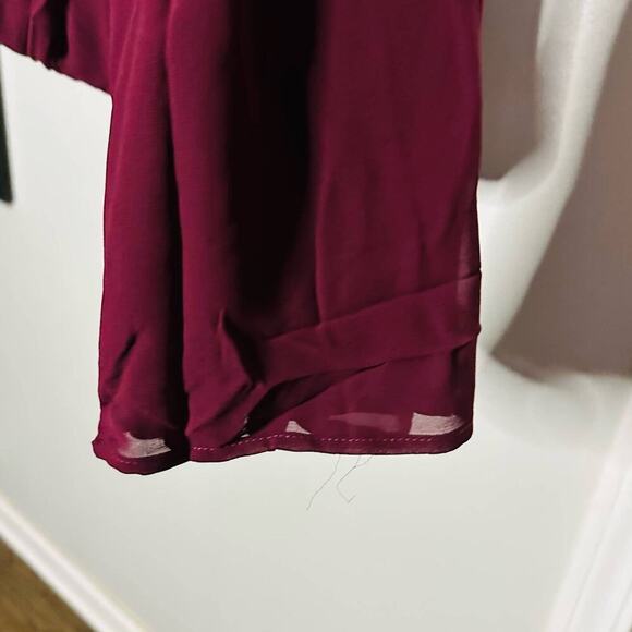 NWT Show Me Your Mumu Caitlin Ruffle Merlot Chiffon Maxi Dress Size Small - Picture 10 of 11